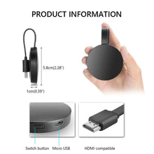 Load image into Gallery viewer, For MiraScreen TV Stick Dongle Crome Cast HDMI-compatible WiFi Display Receiver for Google Chromecast 2 Mini PC Android TV
