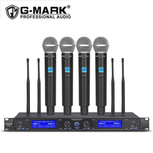 Load image into Gallery viewer, Wireless Microphone G-MARK G440 Professional Four-Channel Handheld Microphone for Karaoke Stage Performance Church Wedding
