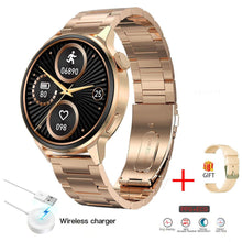 Load image into Gallery viewer, 2022 New NFC Smart Watch Men Smart Bluetooth Call Sport GPS Track Smartwatch Women Heart Rate ECG PPG Smartwatch For Android ios - Gold steel - China
