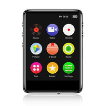 Load image into Gallery viewer, Original metal MP4 player Bluetooth 5.0 touch screen 2.4 inch built-in speaker MP3 with e-book radio recording video playback
