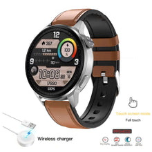 Load image into Gallery viewer, 2022 New NFC Smart Watch Men Smart Bluetooth Call Sport GPS Track Smartwatch Women Heart Rate ECG PPG Smartwatch For Android ios - Silver brown leather - China
