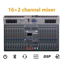 Load image into Gallery viewer, 18-channel Professional Audio Mixer Console +48V Phantom Power 99 DSP Effects Bluetooth USB Computer Play For Stage performance
