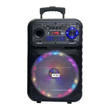 Load image into Gallery viewer, 12 inch 500W high power bluetooth speaker home radio audio outdoor singing subwoofer portable trolley speaker with wireless mic
