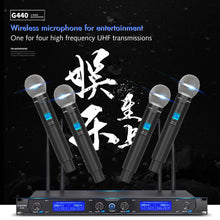 Load image into Gallery viewer, Wireless Microphone G-MARK G440 Professional Four-Channel Handheld Microphone for Karaoke Stage Performance Church Wedding
