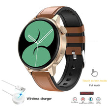 Load image into Gallery viewer, 2022 New NFC Smart Watch Men Smart Bluetooth Call Sport GPS Track Smartwatch Women Heart Rate ECG PPG Smartwatch For Android ios - Gold brown leather - China

