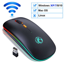 Load image into Gallery viewer, Wireless RGB Bluetooth Computer Mouse Gaming - USB Black A - China
