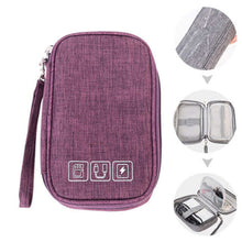 Load image into Gallery viewer, Cable Gadget Organizer Storage Bag - Purple - China
