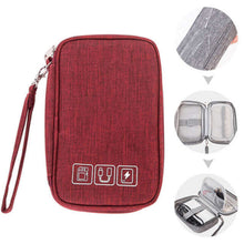 Load image into Gallery viewer, Cable Gadget Organizer Storage Bag - Burgundy - China
