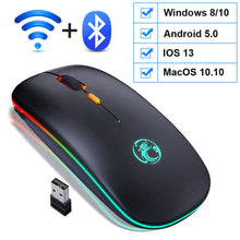 Load image into Gallery viewer, Wireless RGB Bluetooth Computer Mouse Gaming
