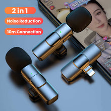 Load image into Gallery viewer, For iPhone Wireless Lavalier Portable Audio Video Recording Mini Mic Live Broadcast
