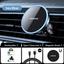 Load image into Gallery viewer, 15W Qi Magnetic Wireless Car Charger Phone Holder for iPhone 13 12 Pro Max Universal Wireless Charging Car Phone Holder Mount - China - Sea Blue
